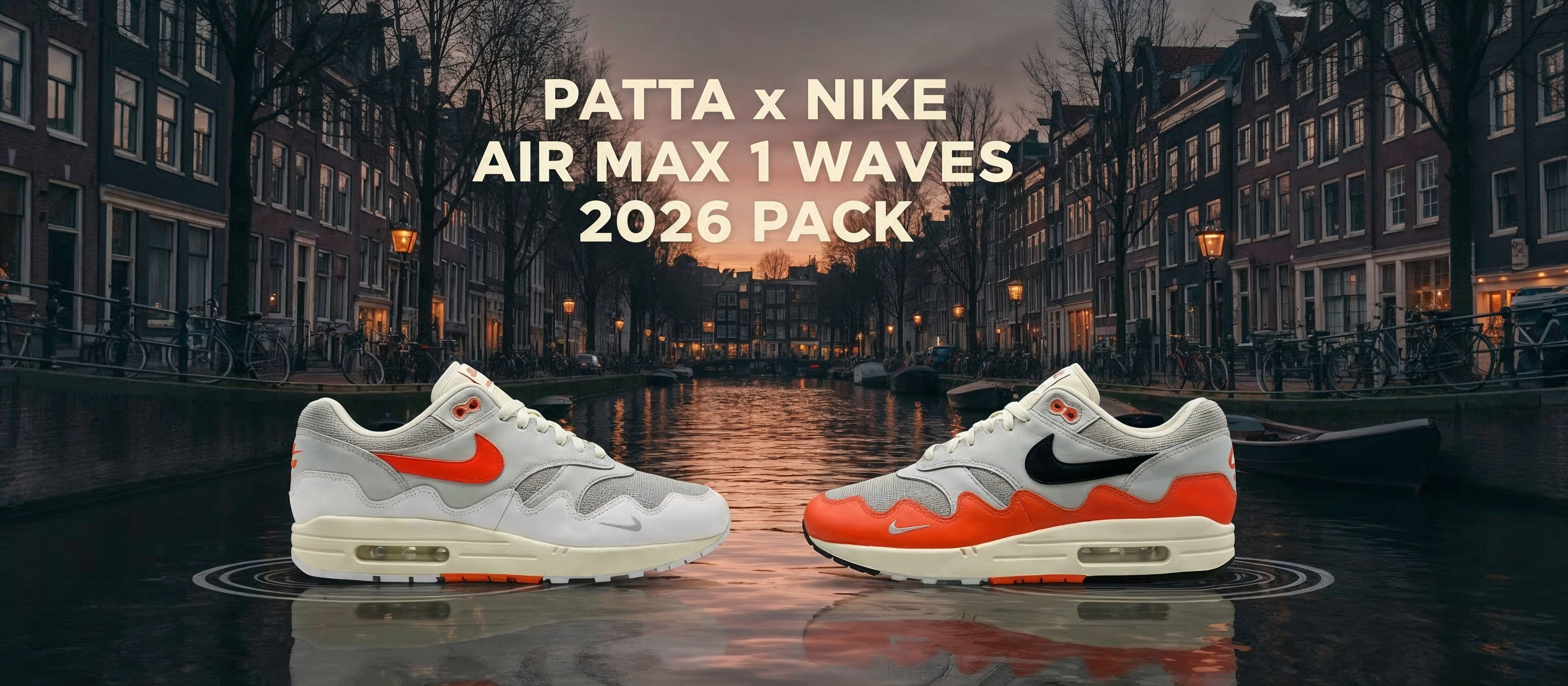 Patta x Nike Air Max 1 Waves Pack “Grey Red” and “White Crimson” 2026 Release
