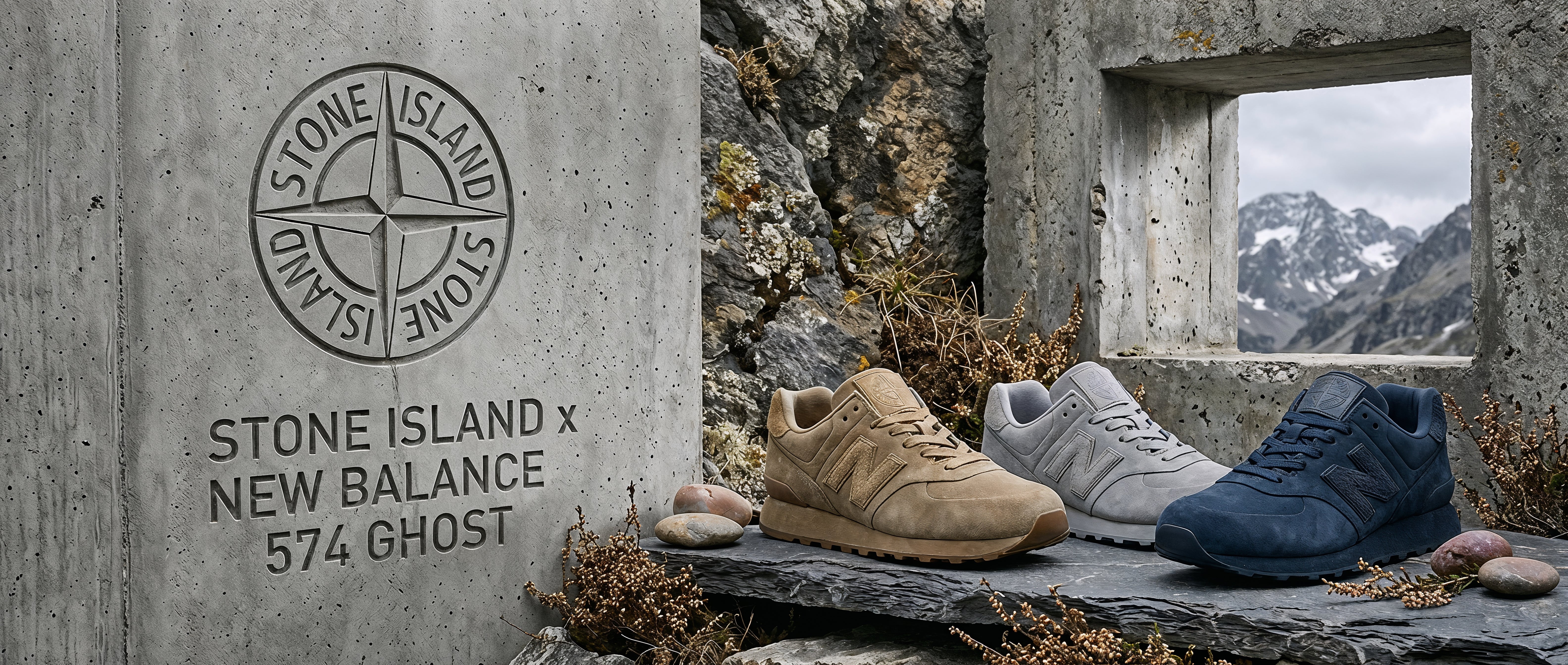 Stone Island x New Balance 574 Ghost Release Date, Registration