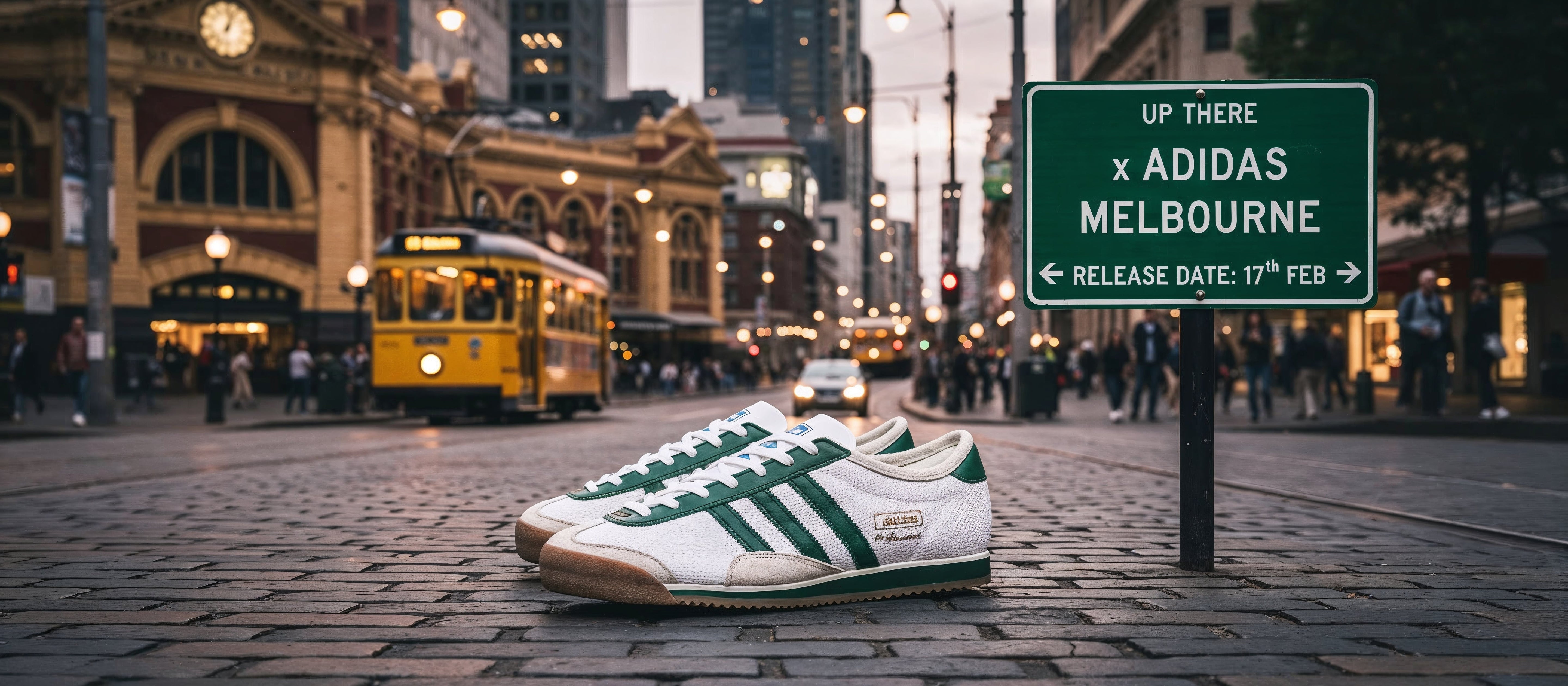 UP THERE x adidas Melbourne White/Dark Green Release Date, Price & Where to Buy
