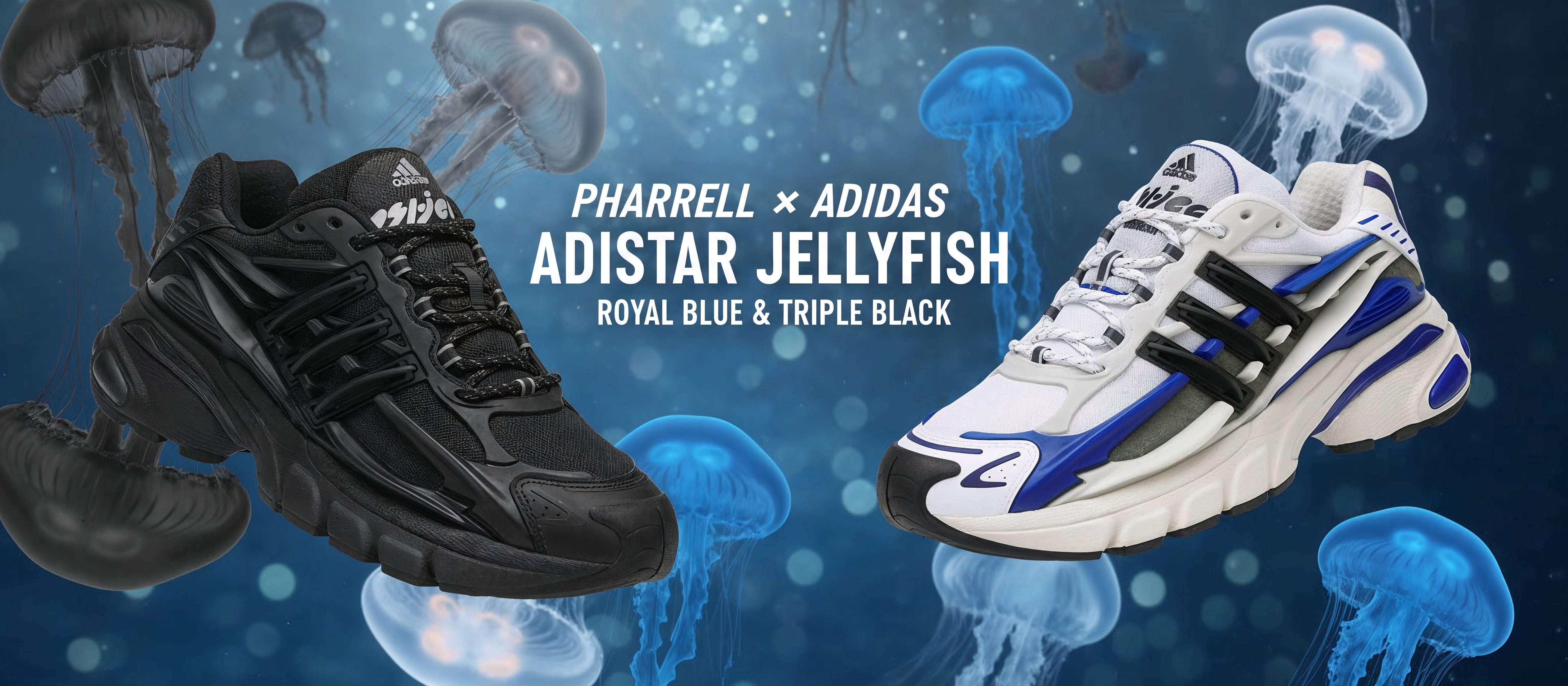 Pharrell x adidas Adistar Jellyfish “Royal Blue” & “Triple Black” Release Date, Price & Where to Buy