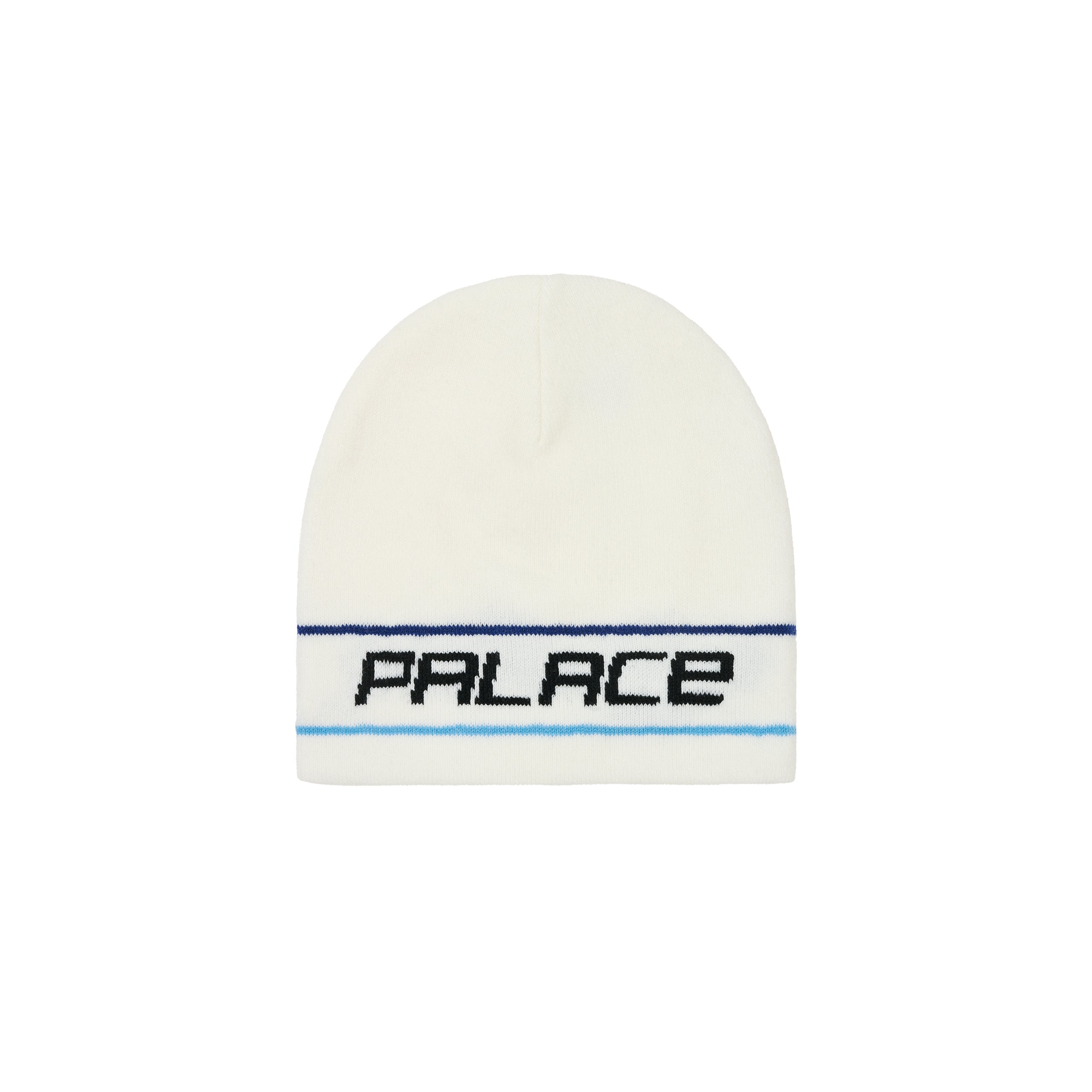 Palace Stripe Nein Cuff Beanie White