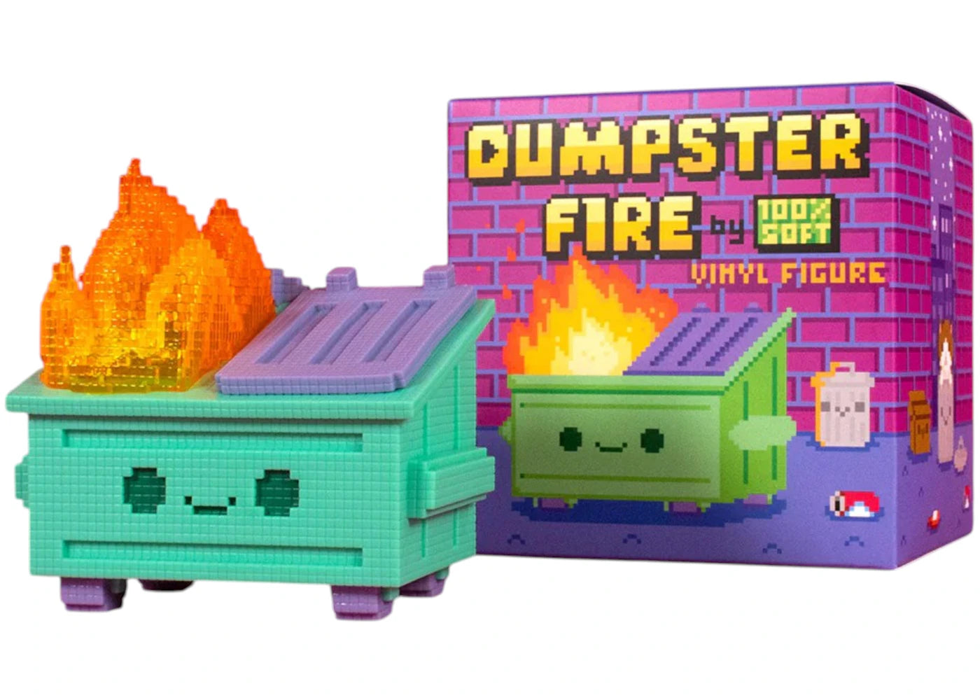 100% Soft 8-Bit Dumpster Fire Vinyl Figure