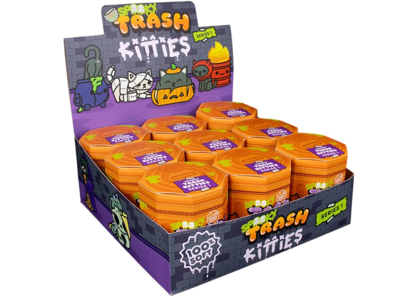 100% Soft Spooky Trash Kitties Sealed Case (9 Blind Boxes)