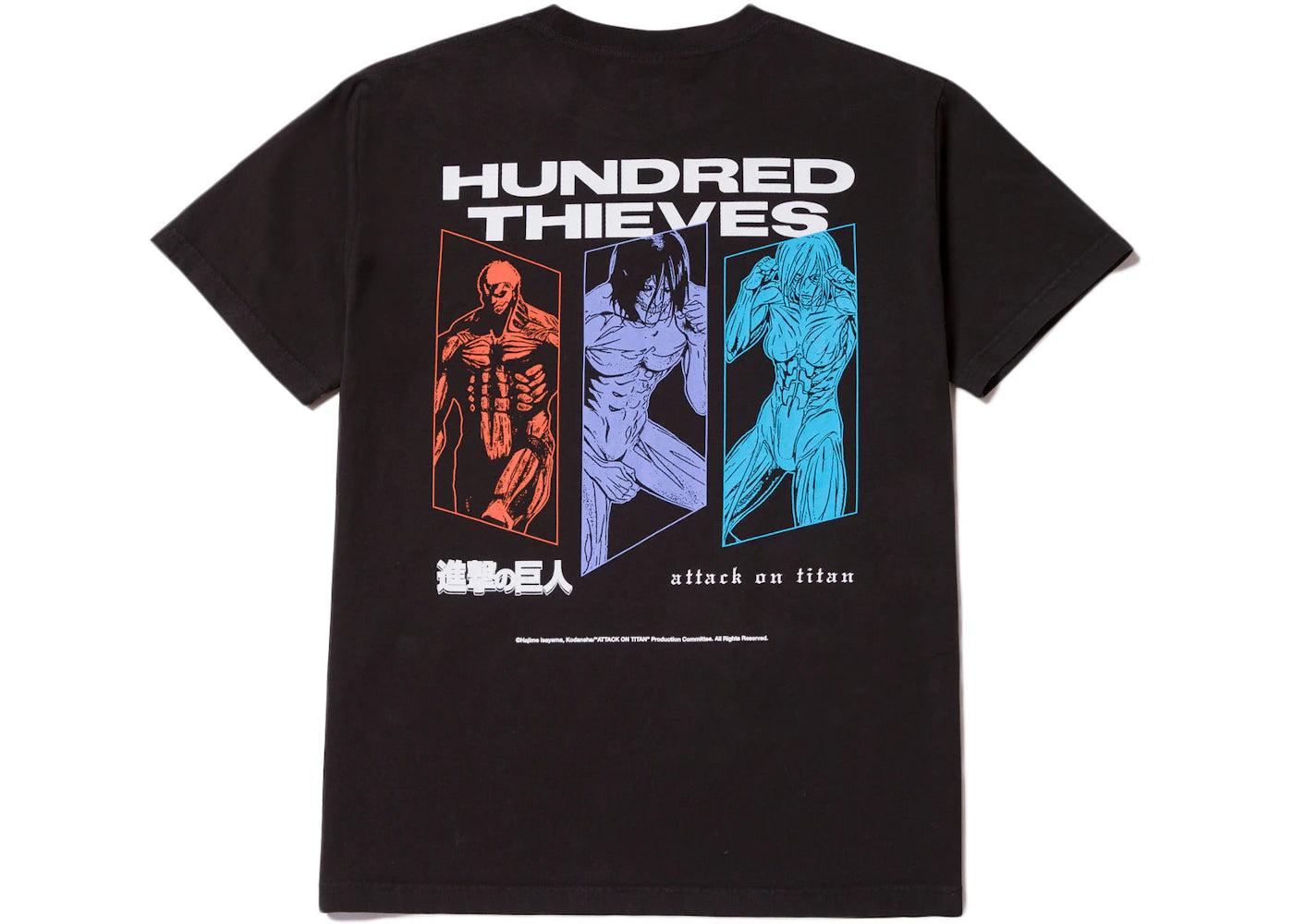 100 Thieves x Attack on Titan 3 Titans T-shirt Black – Side 100 Thieves x Attack on Titan 3 Titans T-shirt Black – Side