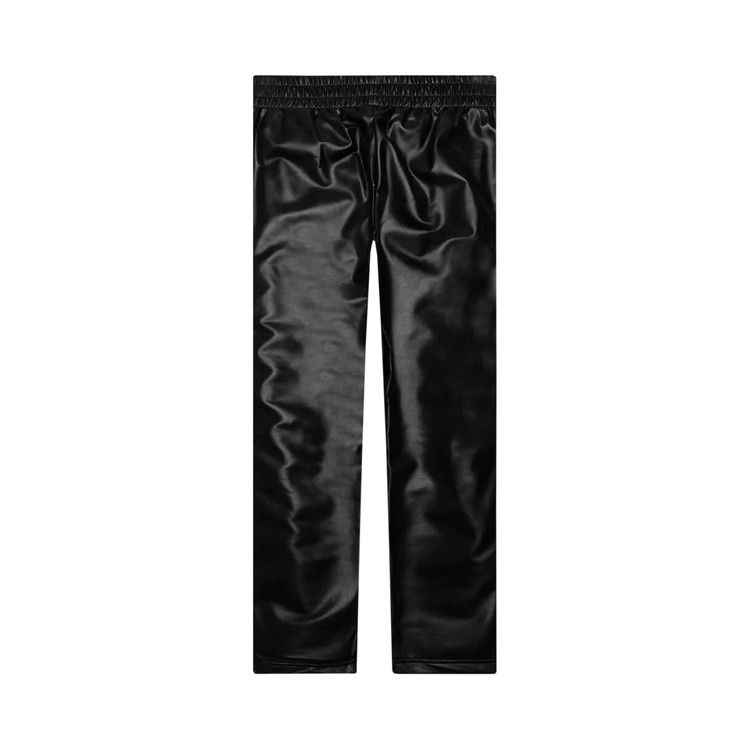 Palm Angels Leather Effect Track Pants Black/White
