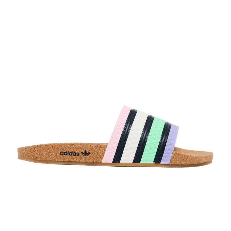 adidas Adilette Cork Slides Pulse Mint Legend Ink Light Purple