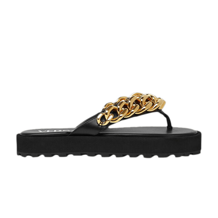 Versace Chain Leather Sandal Black (Women's)