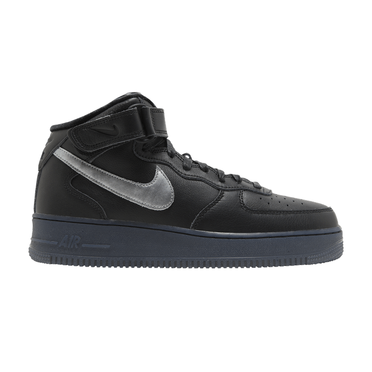 Nike Air Force 1 Mid PRM Black Metallic Silver