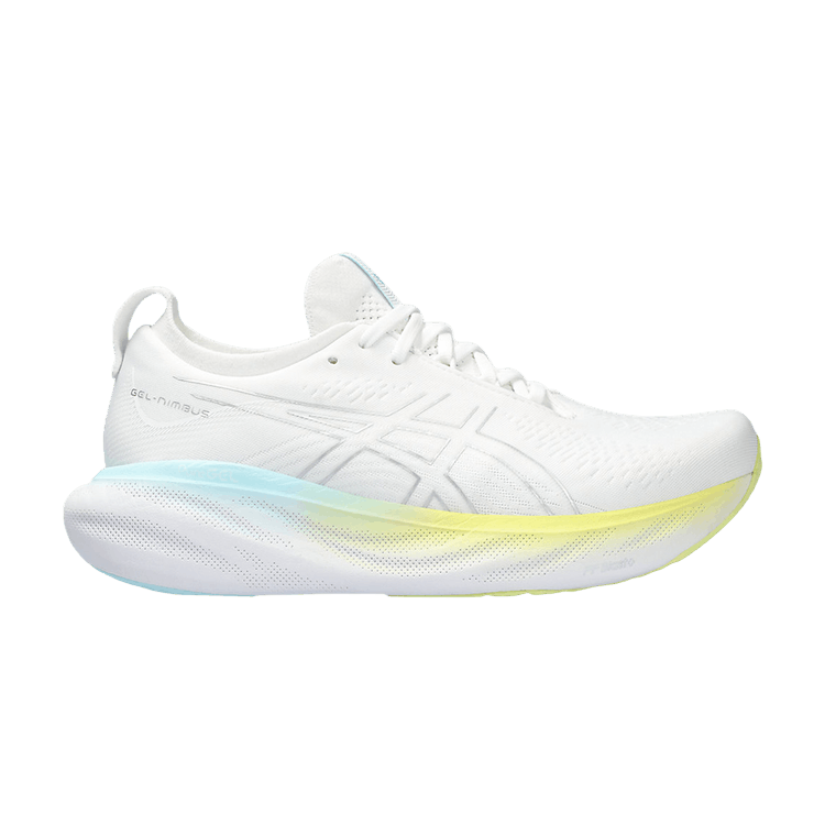 ASICS Gel-Nimbus 25 White Pure Silver Yellow (Women's)