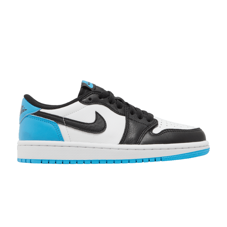 Jordan 1 Retro Low OG Black Dark Powder Blue (Women's) - Side Kicks