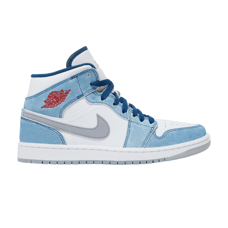 Jordan 1 Mid French Blue Fire Red - Side Kicks