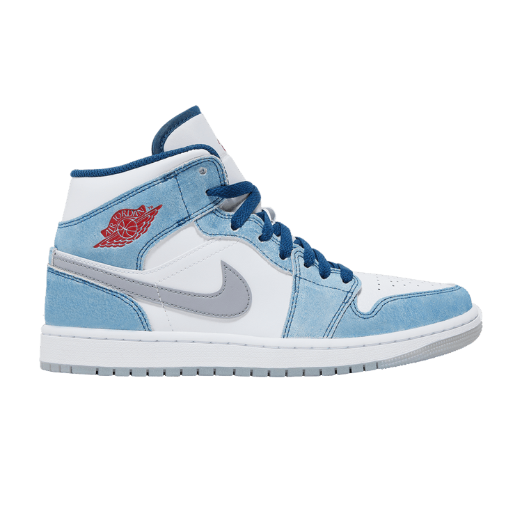 Jordan 1 Mid French Blue Fire Red