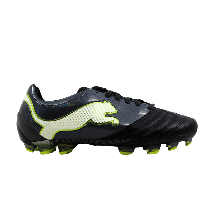 Puma Powercat 1.12 FG Black/Dark Shadow-White-Lime Punch