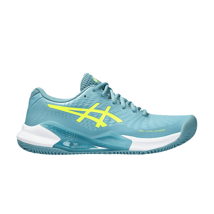 ASICS Gel-Challenger 14 Clay Gris Blue Safety Yellow (Women's)