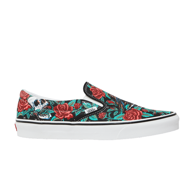 Vans Classic Slip On Rose Skulls