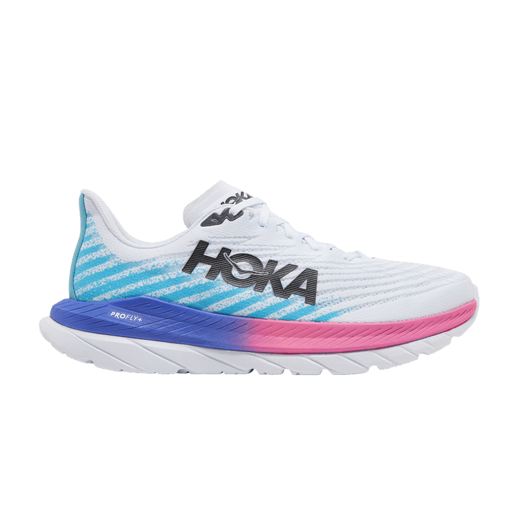 Hoka One One Mach 5 White Scuba Blue Pink