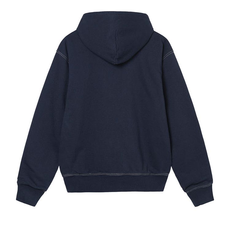 Stussy Double Face Label Zip Hoodie Dark Navy