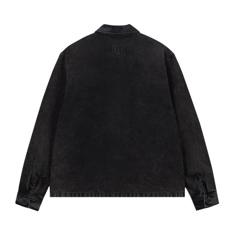 Stussy Washed Canvas Zip Shirt Black