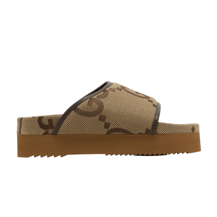 Gucci Jumbo GG Platform Slide Camel Ebony Monogram (Women's)