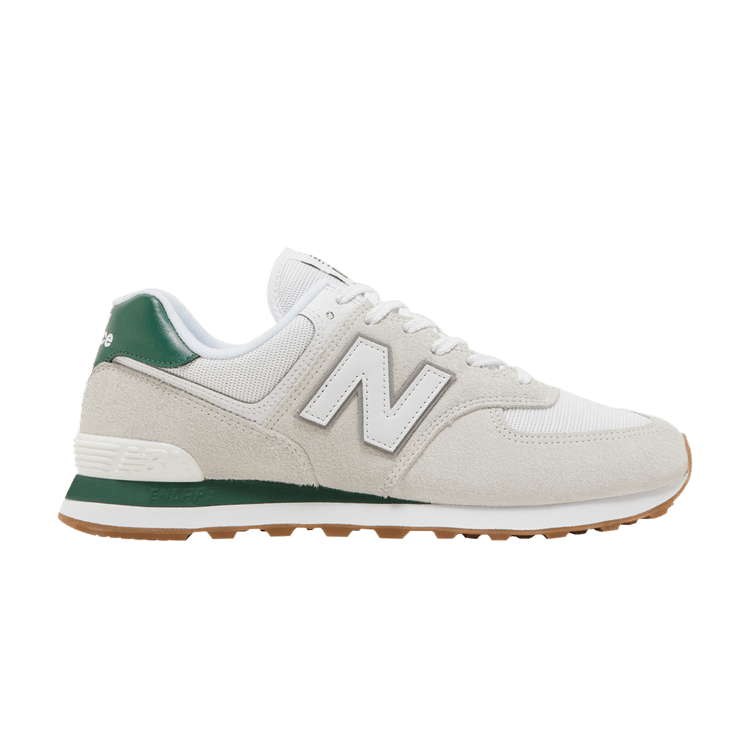 New Balance 574 White Green Gum