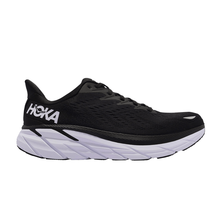 Hoka One One Clifton 8 Black White (Wide)