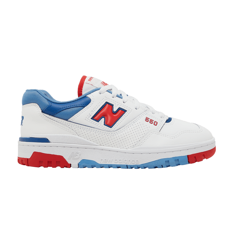 New Balance 550 White True Red Atlantic Blue