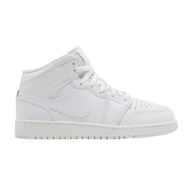 Jordan 1 Mid Triple White (2023) (GS) - Side Kicks