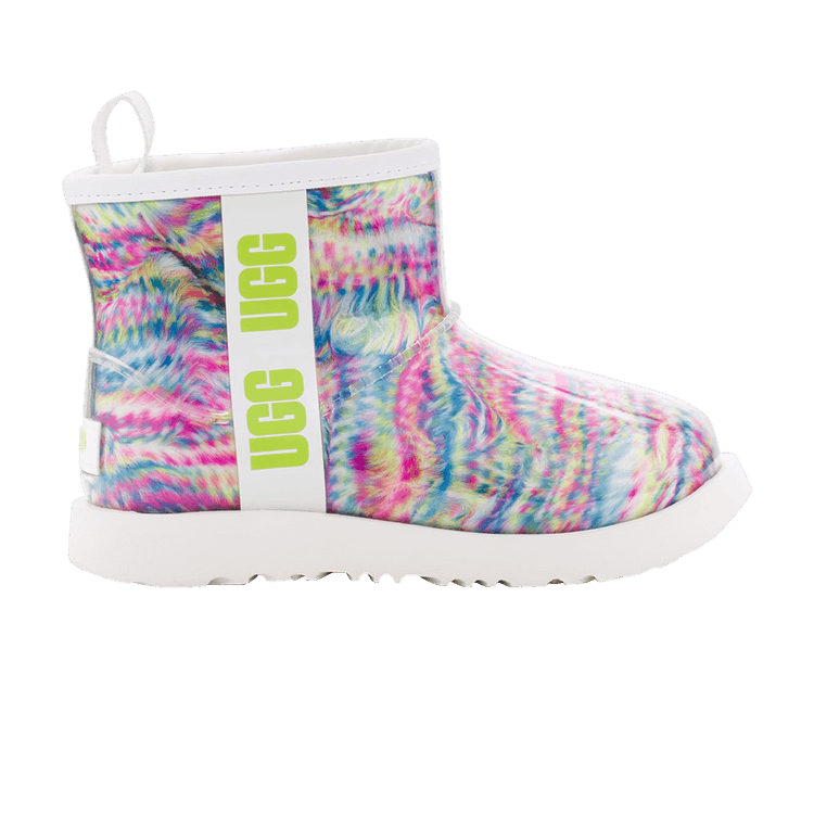 UGG Classic Clear Mini Pixelate Boot White (Kids)