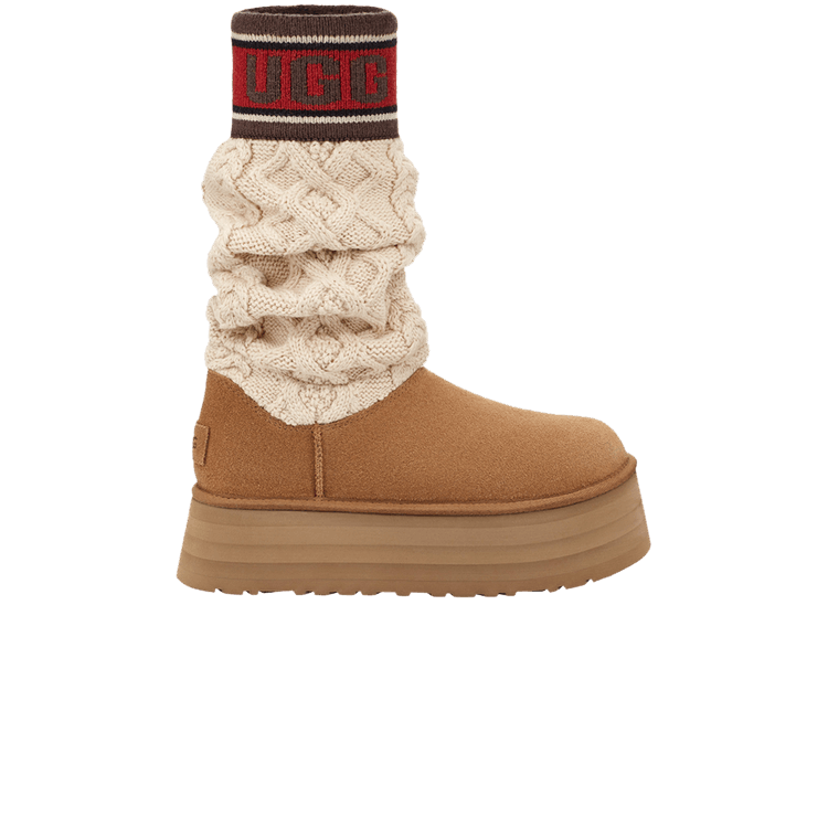 UGG Classic Sweater Letter Boot Chestnut (Women's)