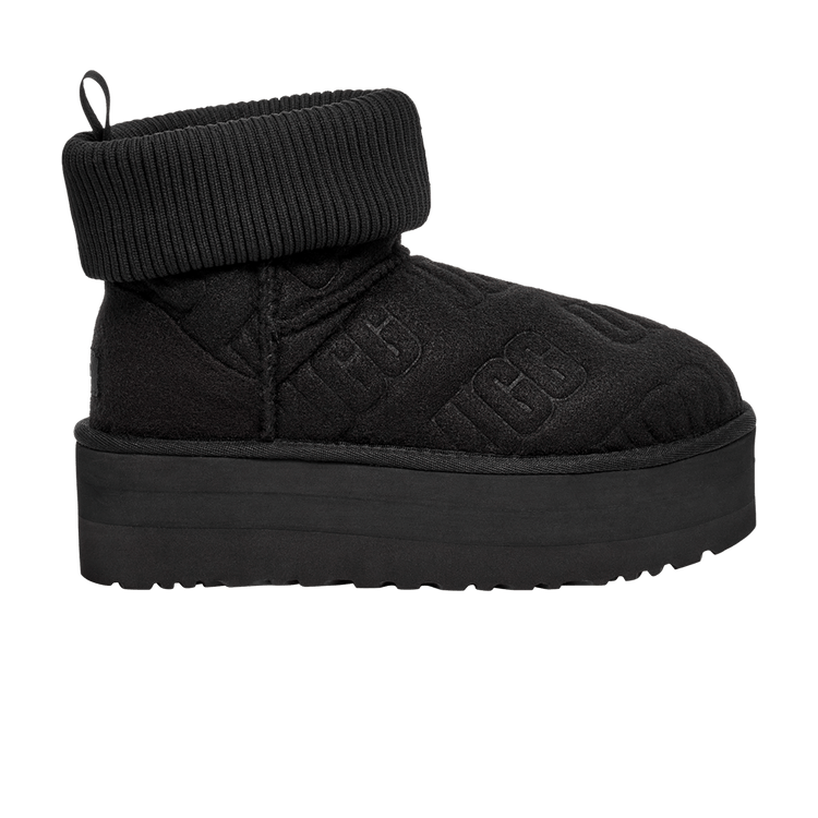 UGG Classic Mini Platform Felted Boot Black (Women's)