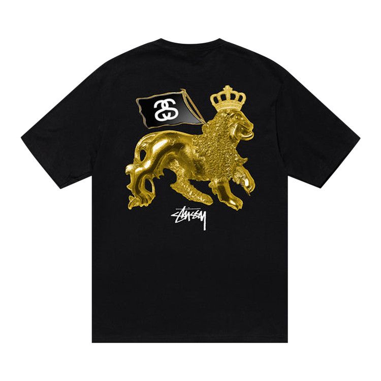 Stussy Gold Lion Tee Black