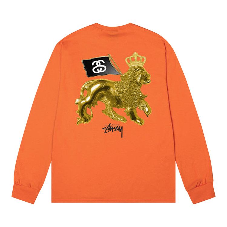 Stussy Gold Lion LS Tee Coral