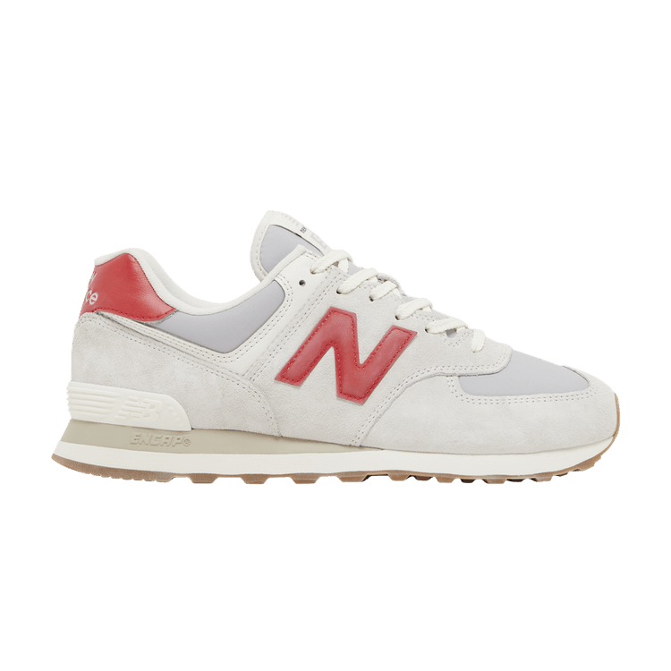 New Balance 574 White Red Grey Gum