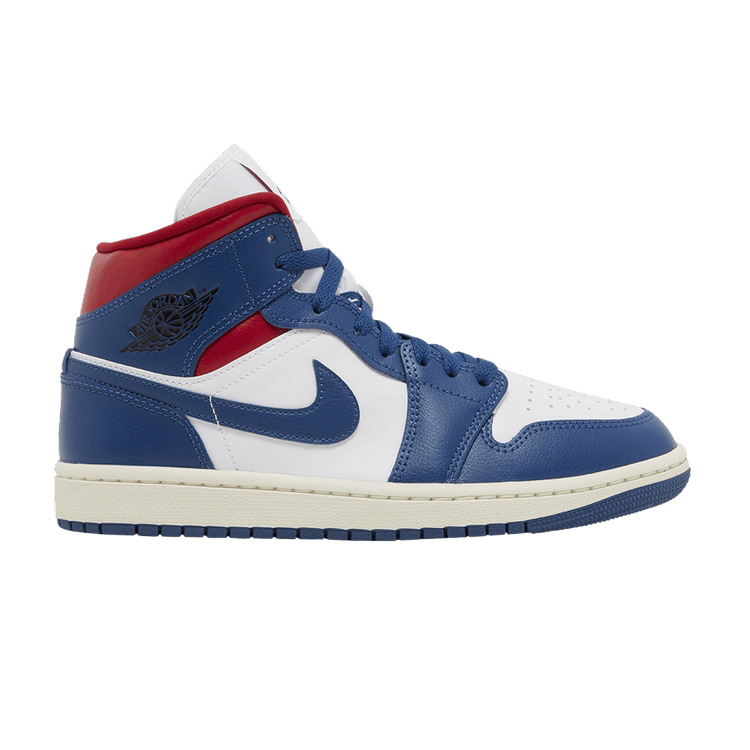 Jordan 1 Mid French Blue Gym Red (Women's)