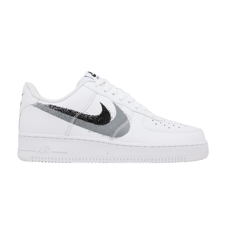 Nike Air Force 1 Low '07 Spray Paint Swoosh White Black Grey