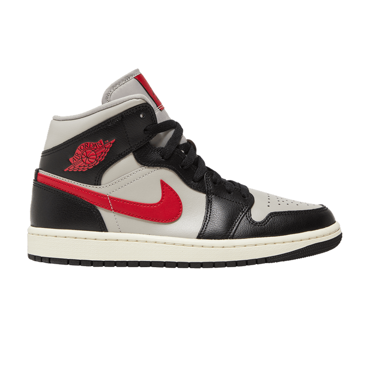 Jordan 1 Mid Black College Grey Gym Red (Women's)