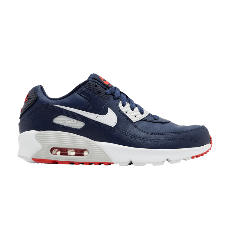 Nike Air Max 90 Leather Obsidian Track Red (GS)