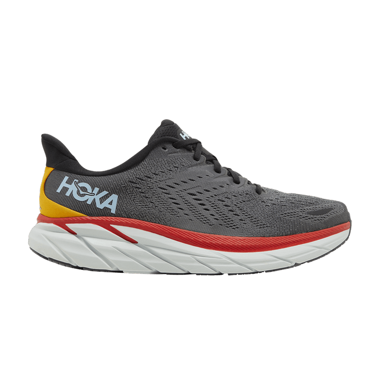 Hoka One One Clifton 8 Anthracite Castlerock Red