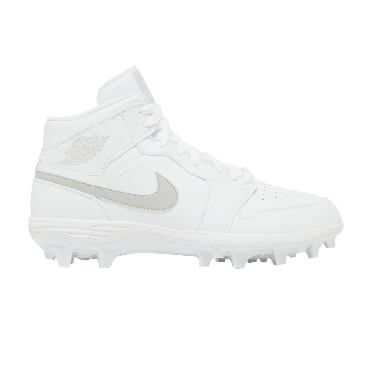 Jordan 1 Mid TD Cleat White Grey Fog