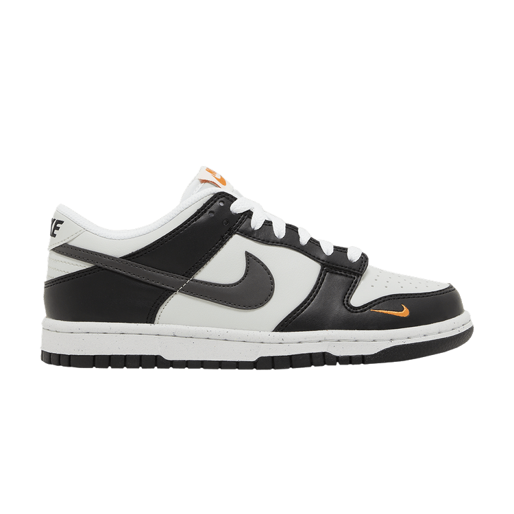 Nike Dunk Low Black Bright Mandarin Mini Swoosh (GS)