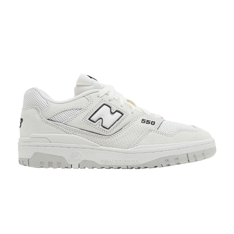 New Balance 550 White Perforated Leather Black