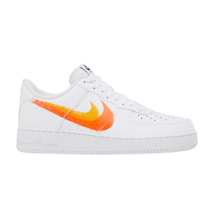 Nike Air Force 1 Low '07 Spray Paint Swoosh White Safety Orange