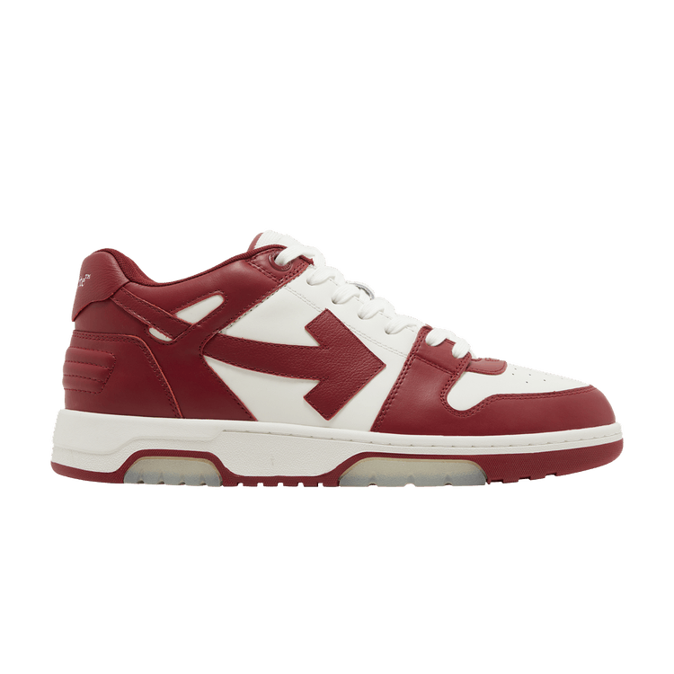 OFF-WHITE Out Of Office OOO Low Tops Burgundy White