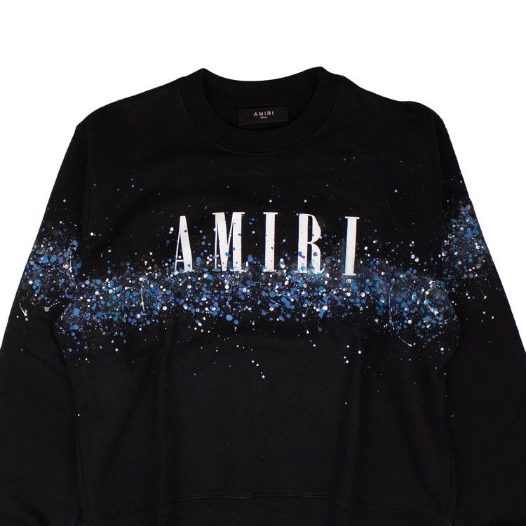 トップス AMIRI Crystal Splash Logo Sweatshirt AMIRI Crystal Splash Logo Sweatshirt Black/Blue – Side Kicks