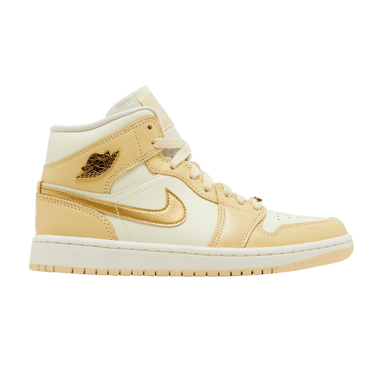 Jordan 1 Mid SE Pale Vanilla Metallic Gold (Women's)