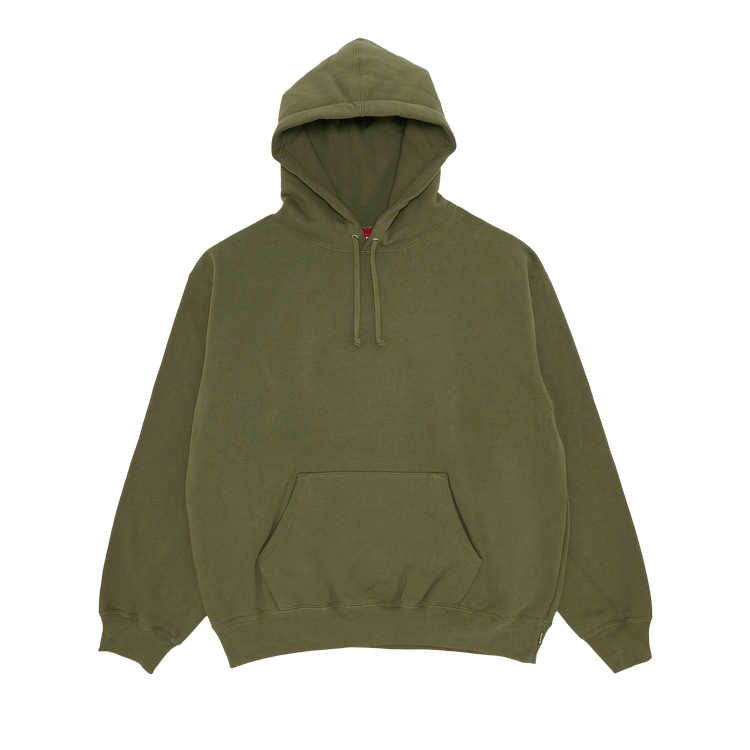 Supreme Satin Appliqué Hooded Sweatshirt 'Light Olive'