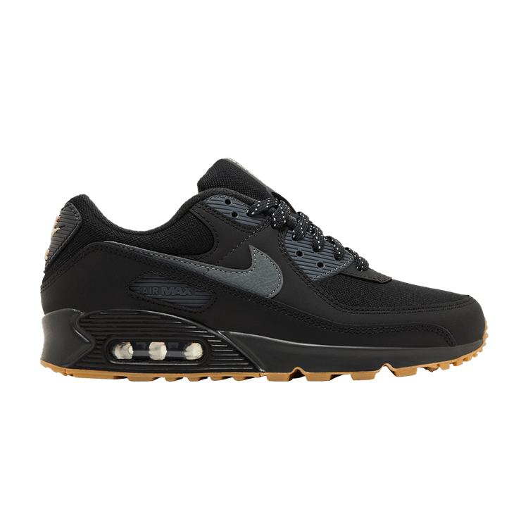 Nike Air Max 90 Black Smoke Grey Gum Reflective