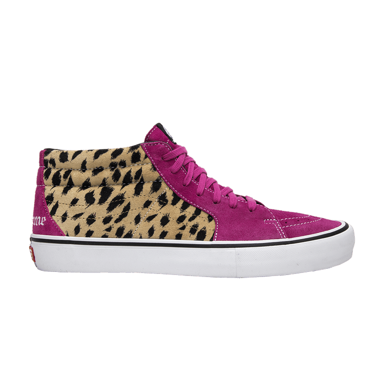 Vans Sk8-Mid Supreme Velvet Leopard Magenta