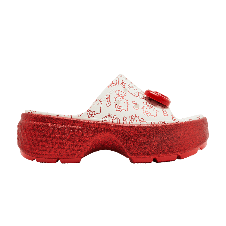 Crocs Stomp Slide Hello Kitty 50th Anniversary Red Glitter