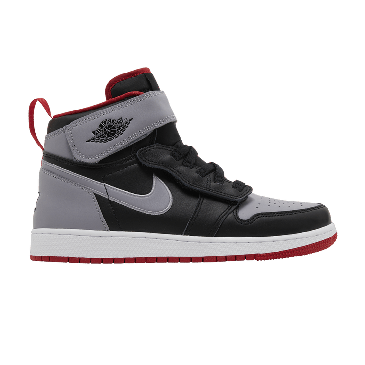 Jordan 1 Hi FlyEase Black Cement Grey White Fire Red (GS)